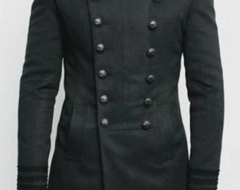 Cappotto Lungo Uomo In Lana Doppio Petto – Trench Classico Slim Fit Con Colletto Rovesciato, Ideale Per Mezza Stagione