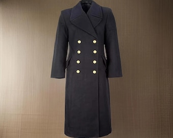 Men's Black Wool Greatcoat: Double Breasted Wool Overcoat