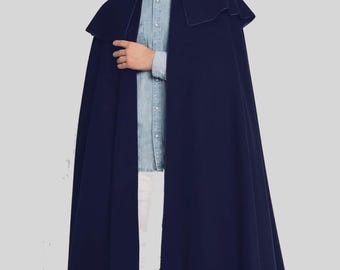 Herren Blauer Wollumhang Mantel: Mittelalterlicher Umhang