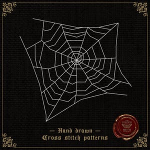Back stitch spider web cross stitch pattern