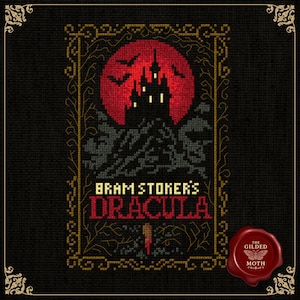 Counted Cross Stitch Pattern: Gothic Dracula Castle Vampire Design (PDF)