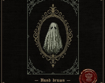 Lil Ghost | Victorian Ghost Cross Stitch Pattern | Gothic Haunted Portrait Embroidery PDF