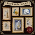 Weird Medieval cats cross stitch pattern pack