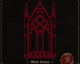 Cathedral Window | Gothic Stained Glass Cross Stitch Pattern | Medieval Architecture Embroidery PDF