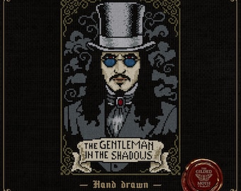 The Gentleman | Gothic Victorian Cross Stitch Pattern | Dark Vampire Embroidery PDF