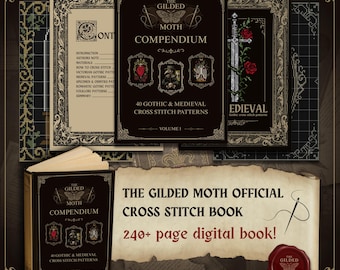 ゴシッククロスステッチパターンブック | 中世＆ゴシックデザイン | 40パターンのデジタルクロスステッチパックバンドルギフト（クロスステッチ愛好家向け）