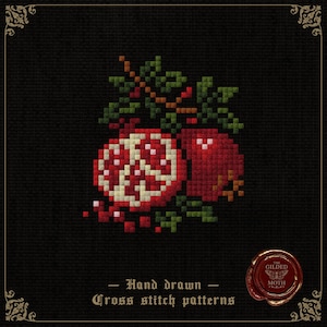 Pomegranates cross stitch pattern