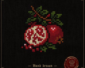 Pomegranates cross stitch pattern
