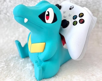 Universeller Totodile-Controllerhalter | Pokémon-Fan-Schreibtischdeko | Konsolenzubehör | 3D-gedrucktes Gaming-Geschenk