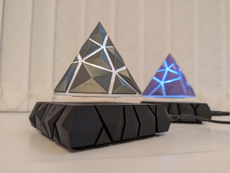 Levitating Pyramid Lamp | 3D Printed LED Night Light with Touch Control image 4
