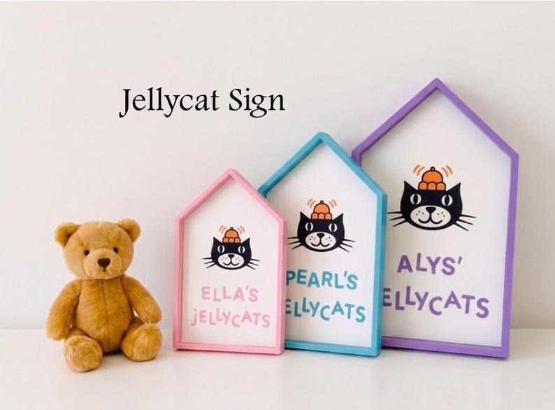 Letrero/etiqueta personalizada de Jellycat - Tipografía icónica de Jellycats / Varios colores disponibles / Impresión 3D imagen 2