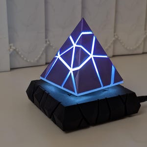 Levitating Pyramid Lamp | 3D Printed LED Night Light with Touch Control image 9