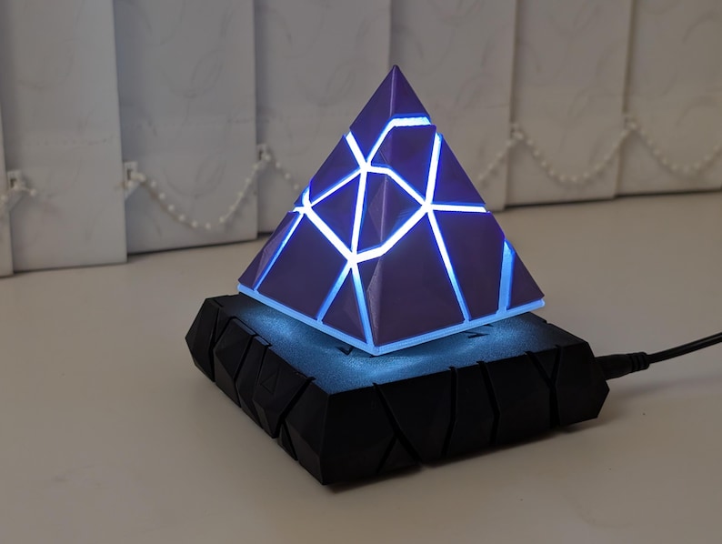 Levitating Pyramid Lamp | 3D Printed LED Night Light with Touch Control image 9