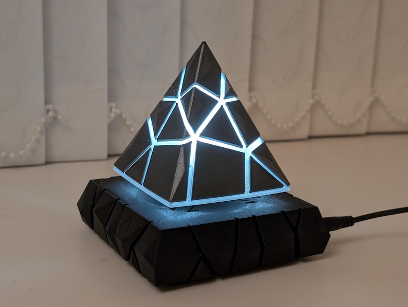 Levitating Pyramid Lamp | 3D Printed LED Night Light with Touch Control image 8