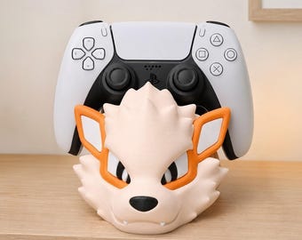 Soporte universal para mando Arcanine / Decoración de escritorio hecha por fans de Pokémon / Accesorio para consola / Regalo para gamers impreso en 3D