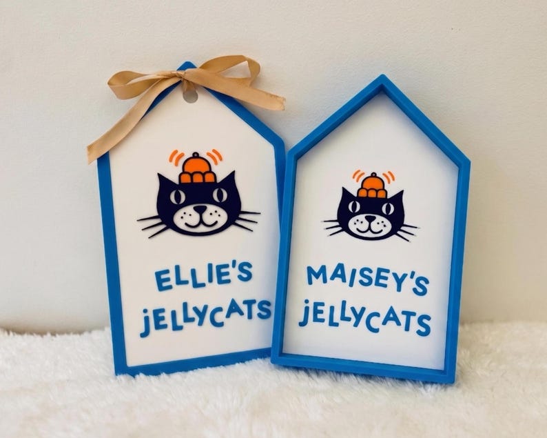 Letrero/etiqueta personalizada de Jellycat - Tipografía icónica de Jellycats / Varios colores disponibles / Impresión 3D Normal Blue