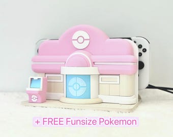 Whimsical Theme Pokopia Poke Center Nintendo Switch 1 or 2 Dock | Multiple or Personalised Colours Available | 3D Printed Gift
