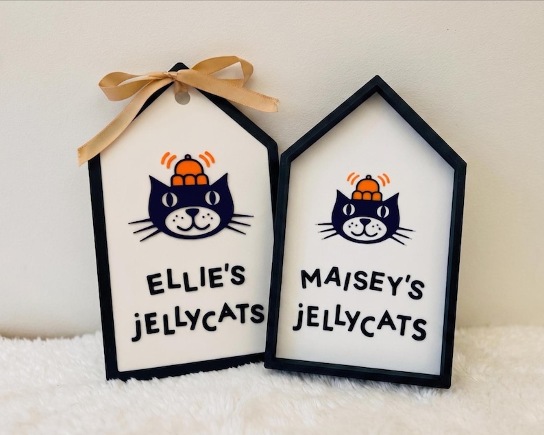 Letrero/etiqueta personalizada de Jellycat - Tipografía icónica de Jellycats / Varios colores disponibles / Impresión 3D Black