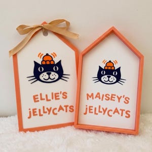 Letrero/etiqueta personalizada de Jellycat - Tipografía icónica de Jellycats / Varios colores disponibles / Impresión 3D Orange