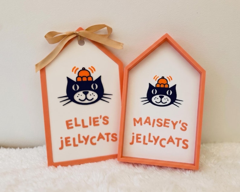 Letrero/etiqueta personalizada de Jellycat - Tipografía icónica de Jellycats / Varios colores disponibles / Impresión 3D Orange