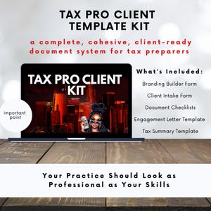 Tax Pro Client Kit Template | Tax Client Intake Form + Engagement Letter + Tax Document Checklist | Branding Template | Year-End Tax Summary