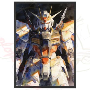 A vibrant watercolor vignette of the Deathscythe Hell mobile suit, highlighting the white and gold armor of the unit piloted by Duo Maxwell. This mobile suit gundam wing wallpaper art features rich textures and high-contrast lighting, making it a premium choice for a gundam wallpapers hd wallpaper 4k pc background or an artistic gundam wallpapers hd wallpaper 4k.