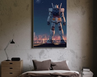Mobile Suit Gundam 0079 Poster of Gundam RX-78-2, Conceptual Art | Japanese Mecha Poster | Classic Anime Mecha Model & Anime Robot PNG