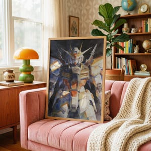 Akwarelowy Gundam XXG-01D – wydruk artystyczny: plakat anime Mecha (pobranie cyfrowe)