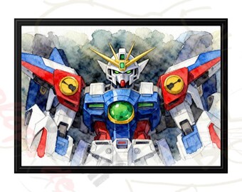 Gundam Shenlong XXXG-01S Digital Art: Mecha Poster 90s Retro Anime Otaku Wall Decor