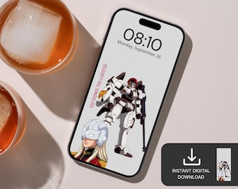Smart Phone Wallpaper Classic Anime and Robot Art Digital Download | Mobile Suit Gundam Collectibles Tallgeese Print and Zechs Marquise