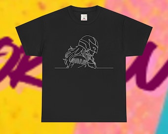 Zechs Merquise Line Art Black T-Shirt | Minimalist Gundam Wing Fan Gift