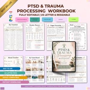 PTSD Trauma Processing Workbook | Guided Healing, Emotional Recovery Journal (Digital Download)