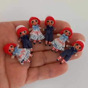 OOAK mini Raggedy Ann&Andy dolls for dolls