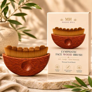 Handmade Lymphatic Drainage Face Wood Brush | Contour Massager, Dry Brushing Tool
