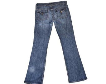 Vtg y2k Hudson signature midrise button flap pocket boot cut flare jeans millenial vintage bootcut closure blue denim jeans 2000s READ