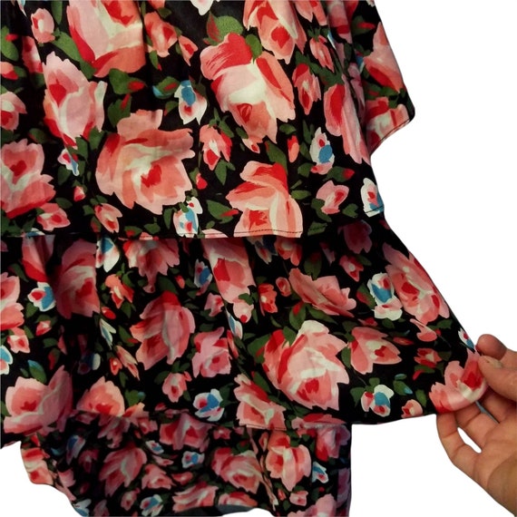 Vtg 80s strapless dress, cottagecore floral dress… - image 5