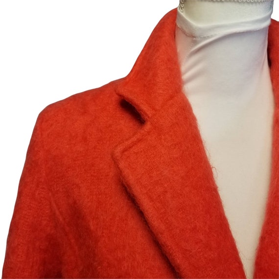 Vtg 80s mohair coat, orange coat, orange mohair c… - image 8