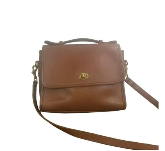 Vintage Coach Court Bag 9870, British Tan Leather Purse, 90s