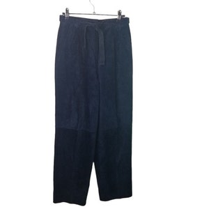 Vtg 80s blue suede trousers pants image 1