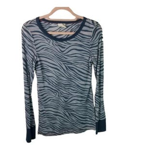 Vintage Y2K Free People Tiger Stripe Burnout Henley, Sheer Animal Print Long Sleeve Top, Grunge Boho Layering Shirt image 2