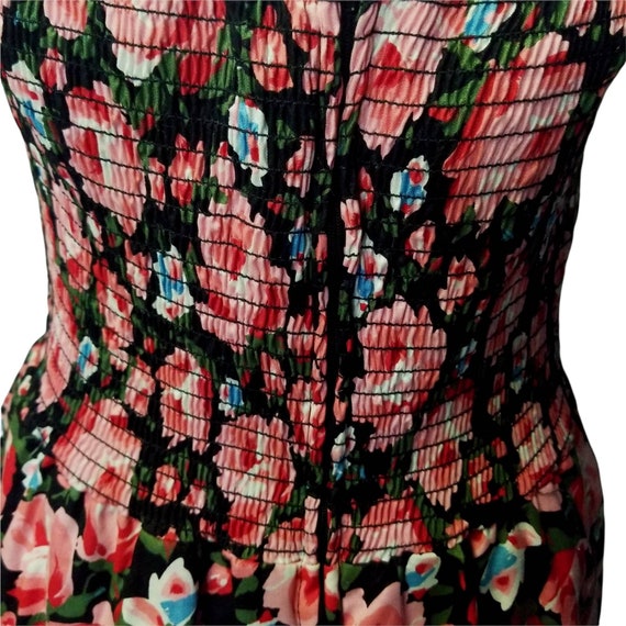 Vtg 80s strapless dress, cottagecore floral dress… - image 7