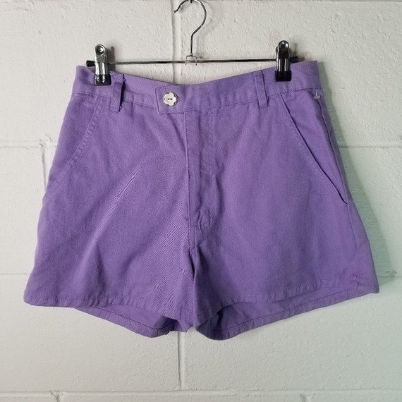 Vtg 70s 80s purple high waist shorts - image 2