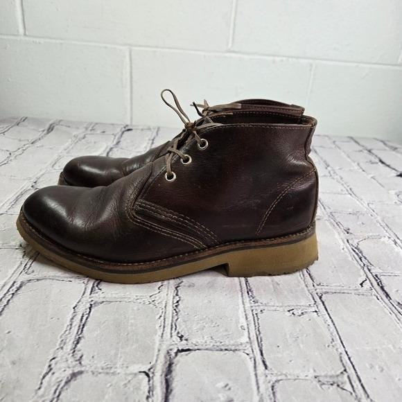 Vtg Red Wing heritage 3141 brown leather low ankle work prison chukka boots Men main image 3