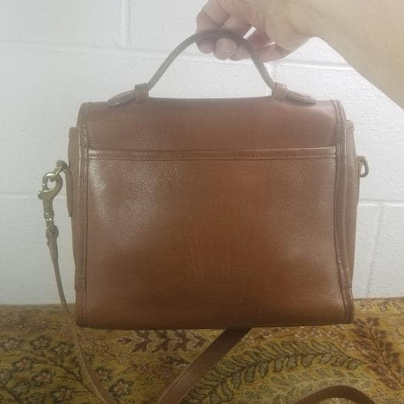 Vintage Coach Court Bag 9870, British Tan Leather Purse, 90s
