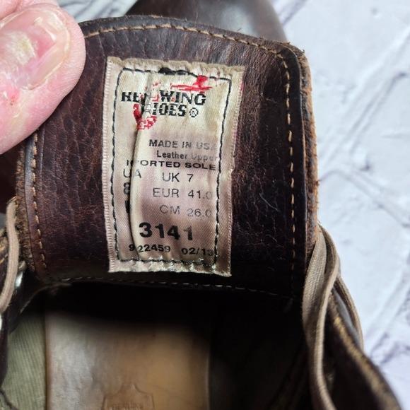 Vintage Red Wing Heritage 3141 Boots, Brown Leather Work 