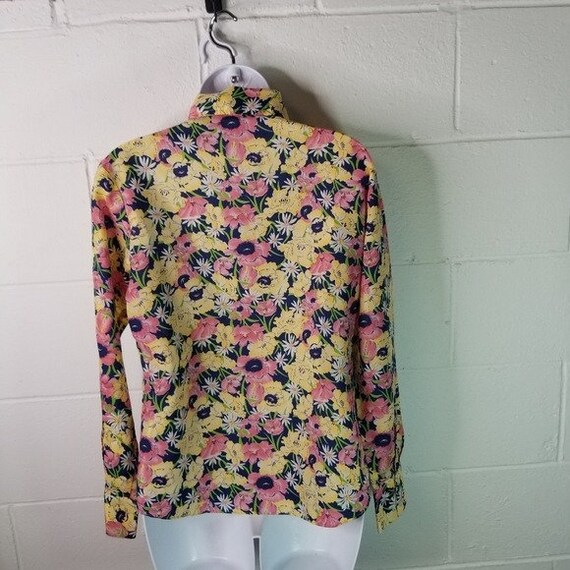 Vtg 70s floral dagger pointed collar button up sh… - image 7