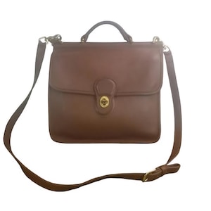 Vintage Coach Willis 9927 Bag, British Tan Brown Leather Satchel, Glovetanned Legacy Purse, Minimalist Capsule Wardrobe Staple