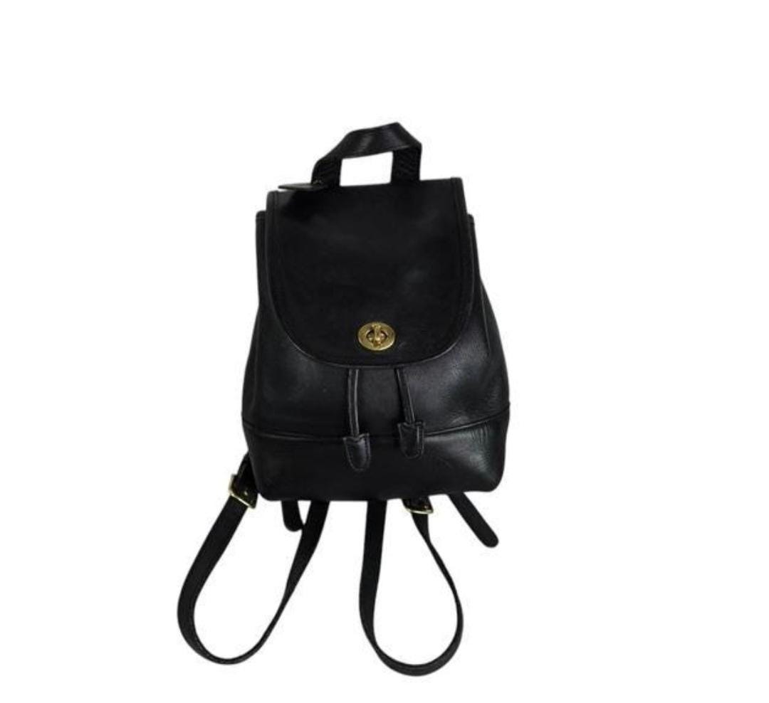Vintage Coach 9960 Black Leather Backpack Purse, 90s Y2k  display picture 3