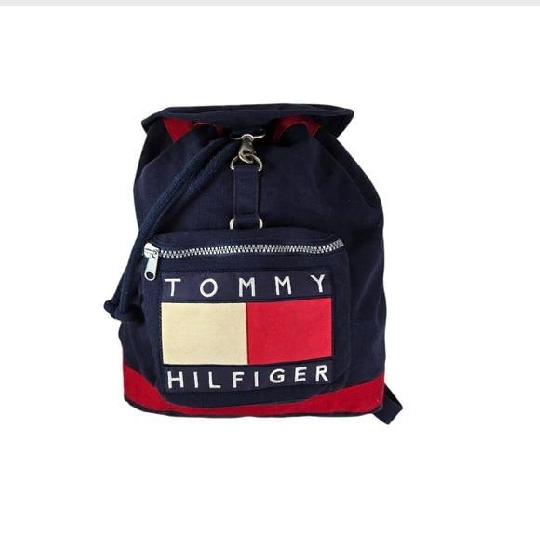 Vtg 90s Y2k Tommy Hilfiger Spell Out Drawstring Backpack  display picture 2