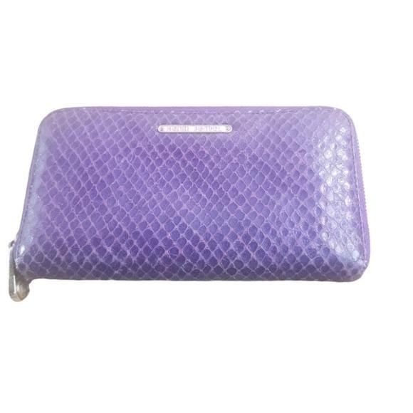 kei Henri Bendel 財布 HENRI BENDEL WALLET BLUE LEATHER SILVER BUTTON CLOSURE | eBay